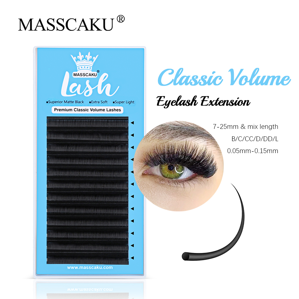 Eyelash Extension Natural Classic - MASSAKU 클래식 정사이즈 속눈썹 익스텐션, 개별