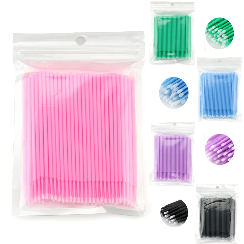 Eyelash Extension Eyeliner - 50/100PCS 일회용 마이크로 브러쉬 속눈썹 연장
