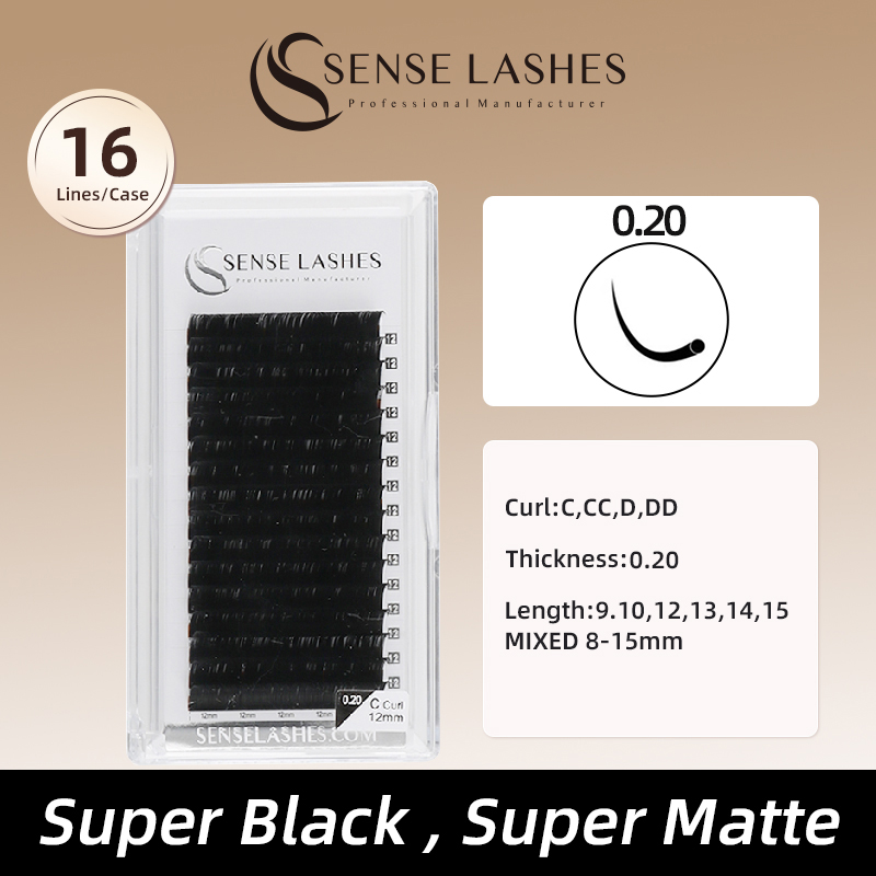 Eyelash Extension Natural Classic - SENSE LASHES 16줄 개별 속눈썹 0.20mm