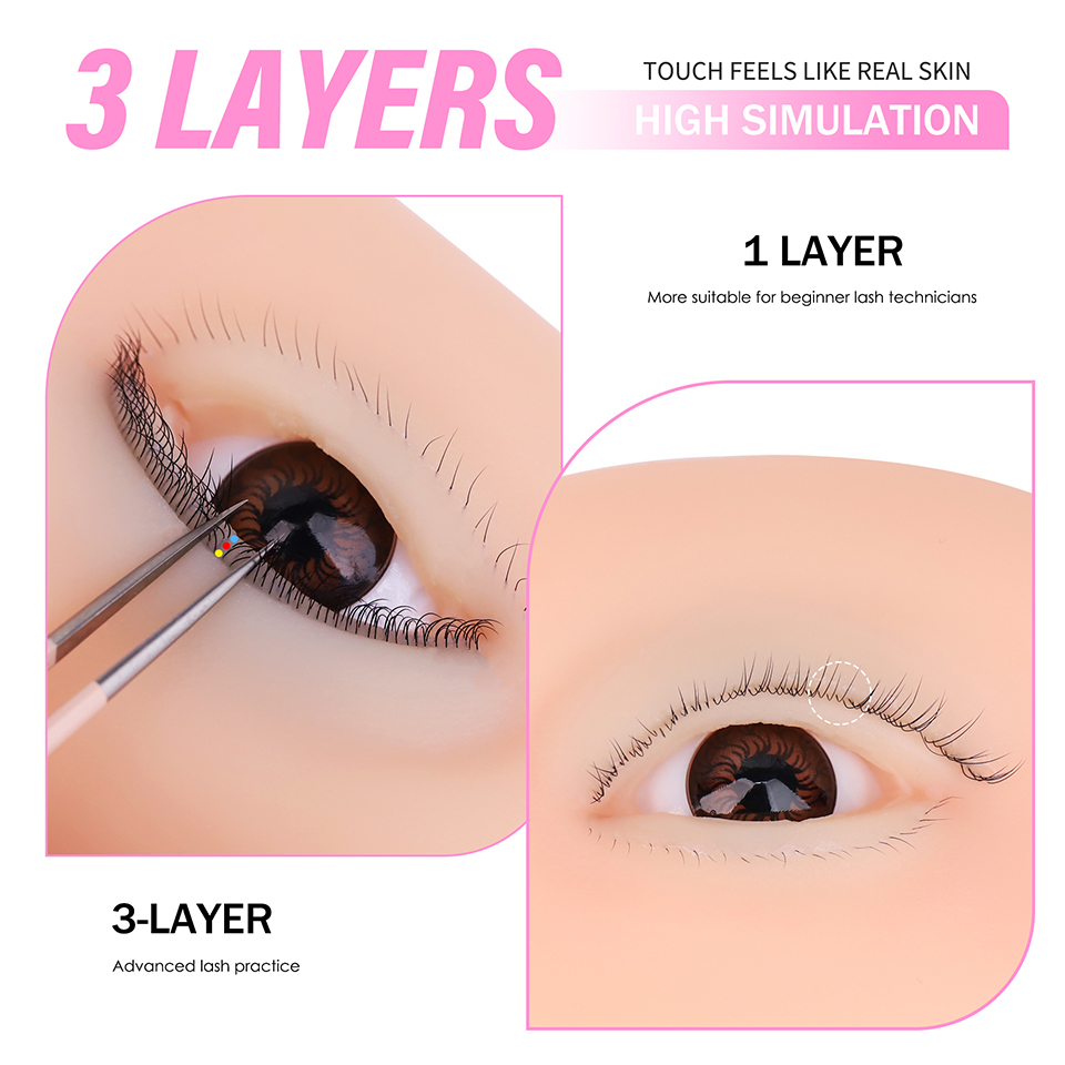 3중 실리콘 눈 모형 속눈썹 연장 눈썹 연습용 신축성  - Eyelash Extension Natural Classic 리뷰 및 가격