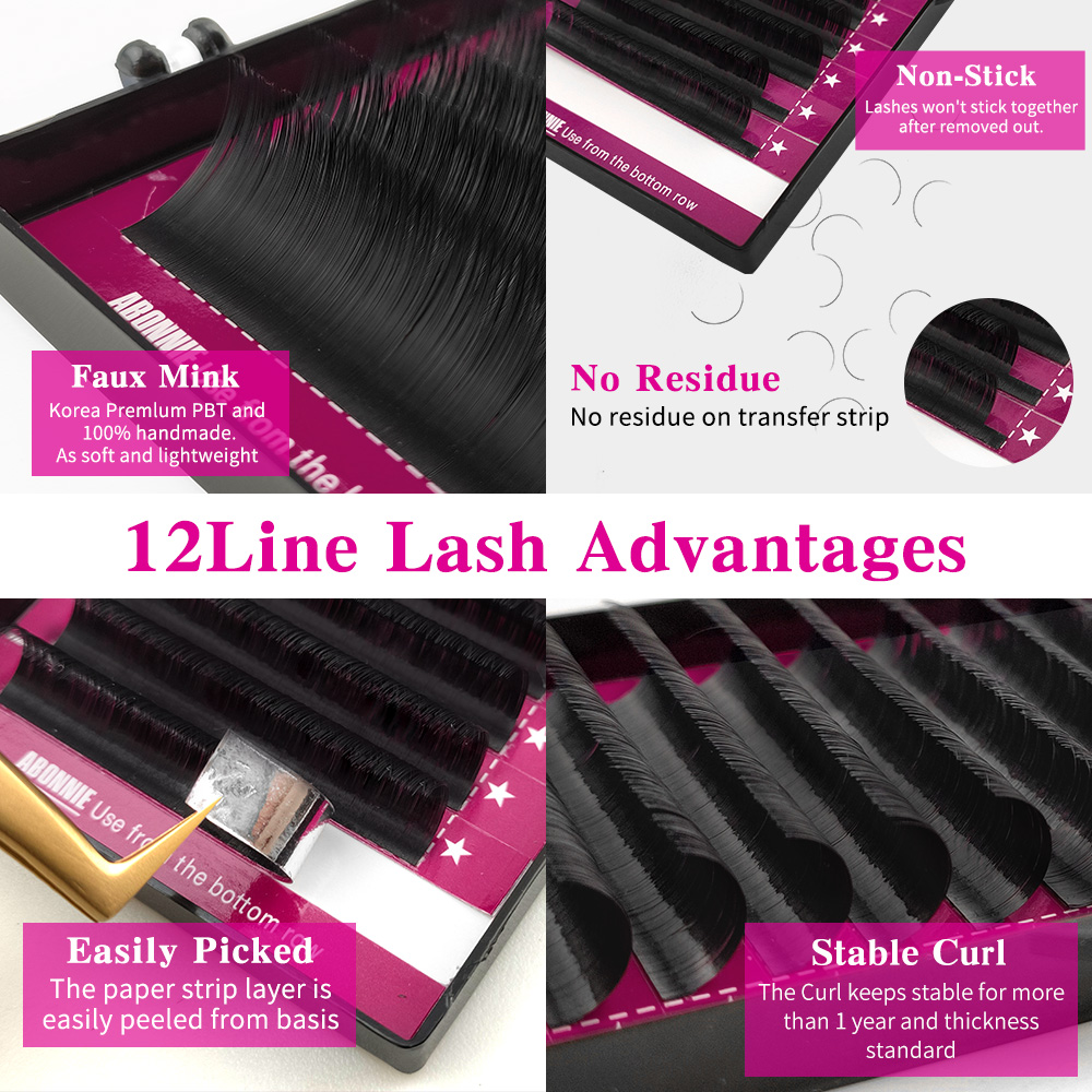 아보니 5개/세트 클래식 래쉬 실크 블랙 속눈썹 개별  - Eyelash Extension Korea Natural 리뷰 및 가격